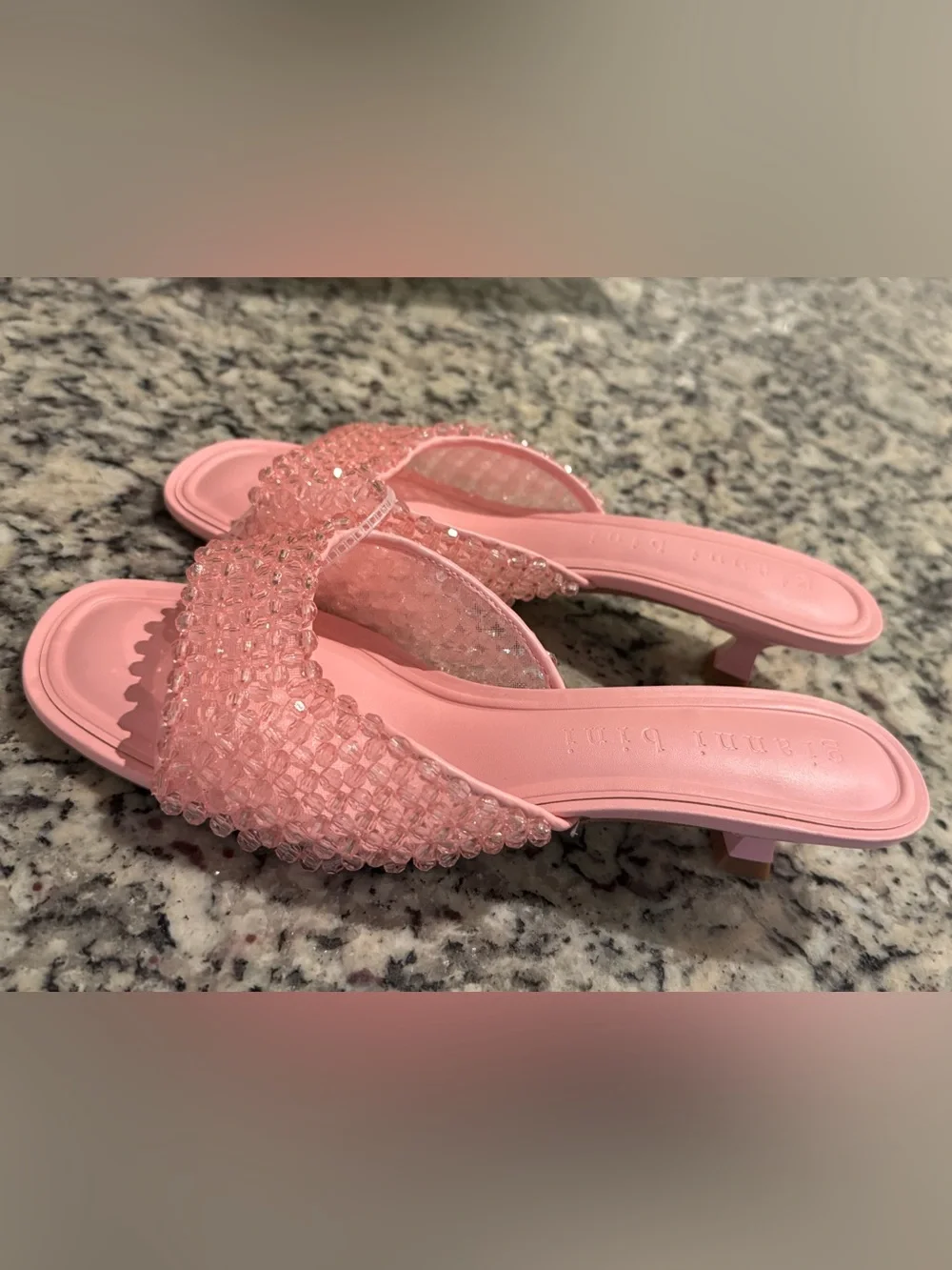 NWT Gianni Bini Pink Billeena Beaded Dress Slide Sandals Size 7.5